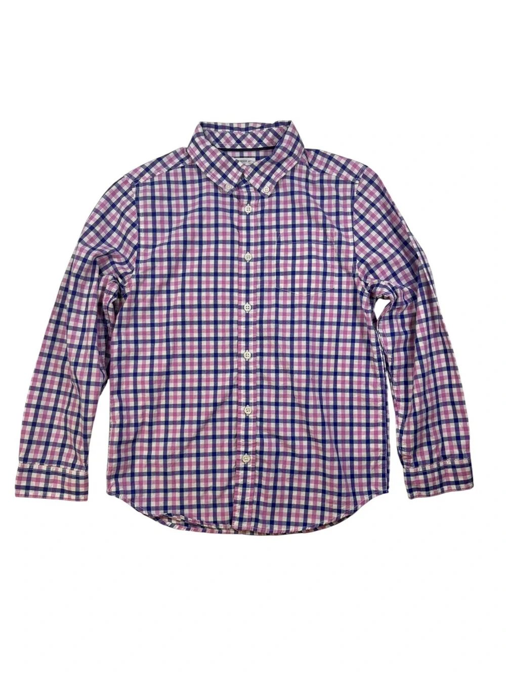 Dressed Up By Gymboree Pink & Blue Check Button-Down Shirt